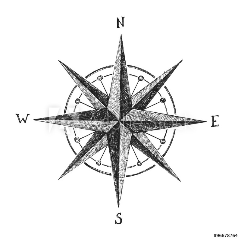 Picture of Hand drawn wind rose 